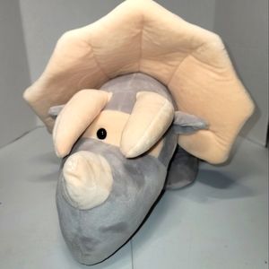 Dan Dee Triceratops Stuffed Plush Gray.  Large 20" Plush. In good used condition